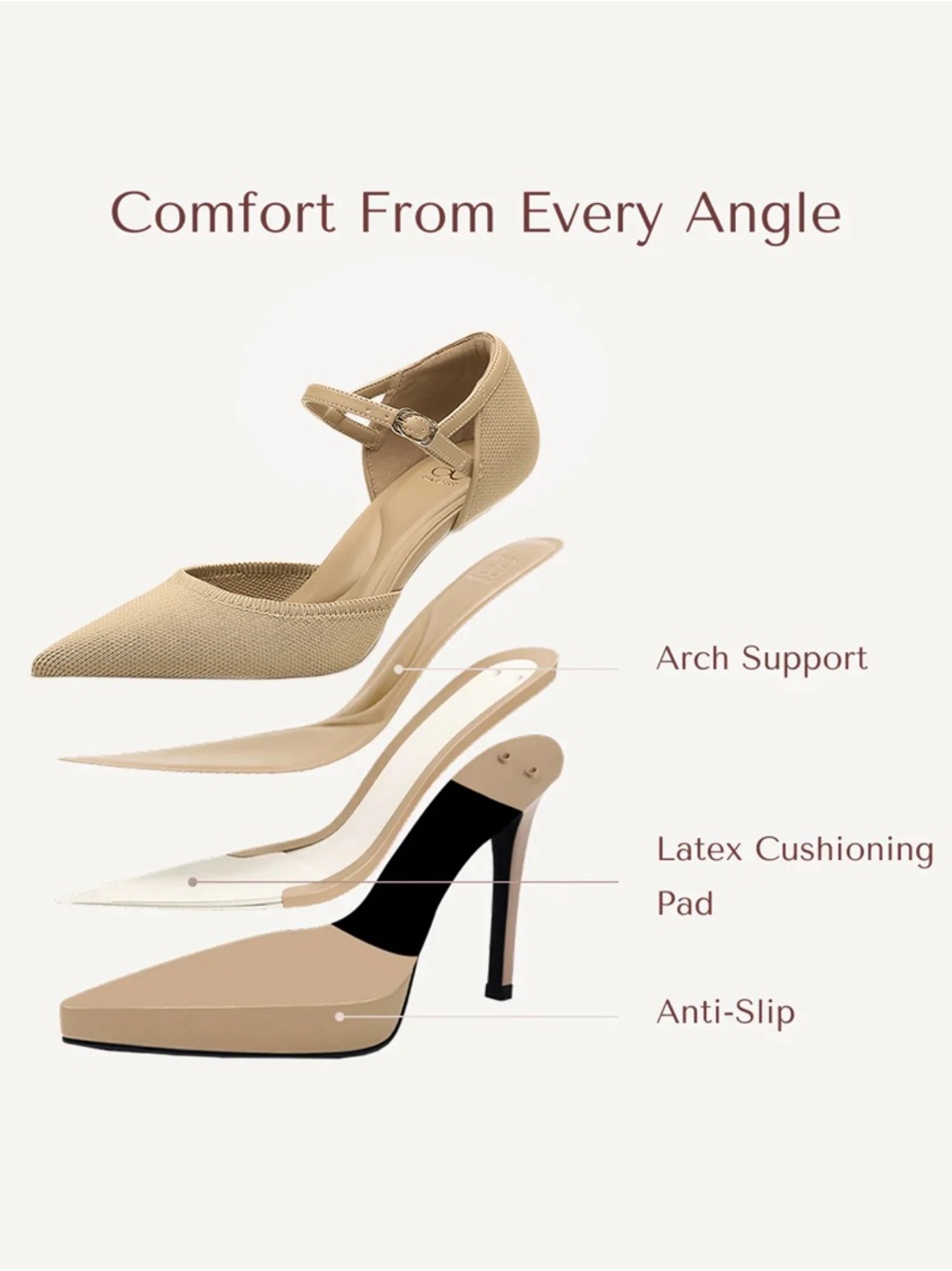 Cosy Island Spotlight Strapped Stiletto Pump size 8 NWT - Deep Apricot - Picture 3 of 7